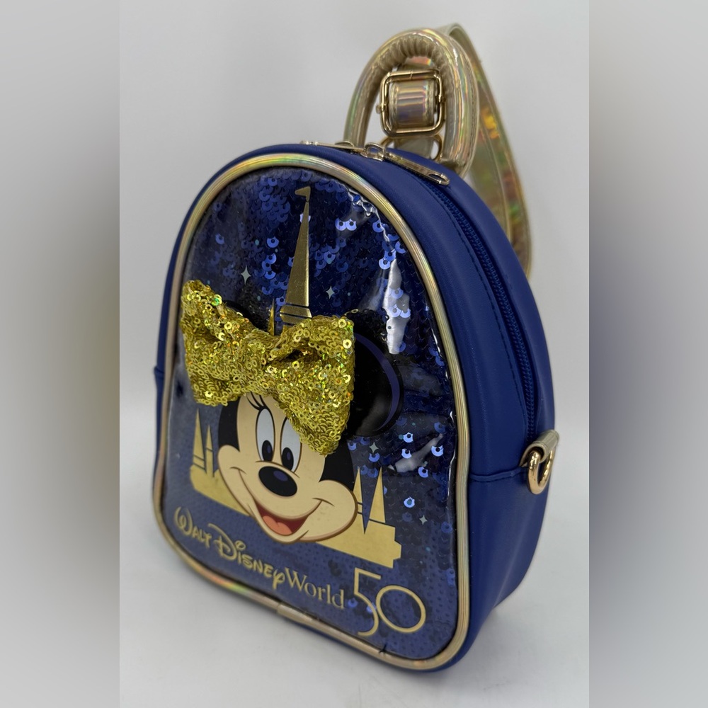 2021 Walt Disney World 50th Anniversary Minnie Mouse Mini Crossbody Backpack